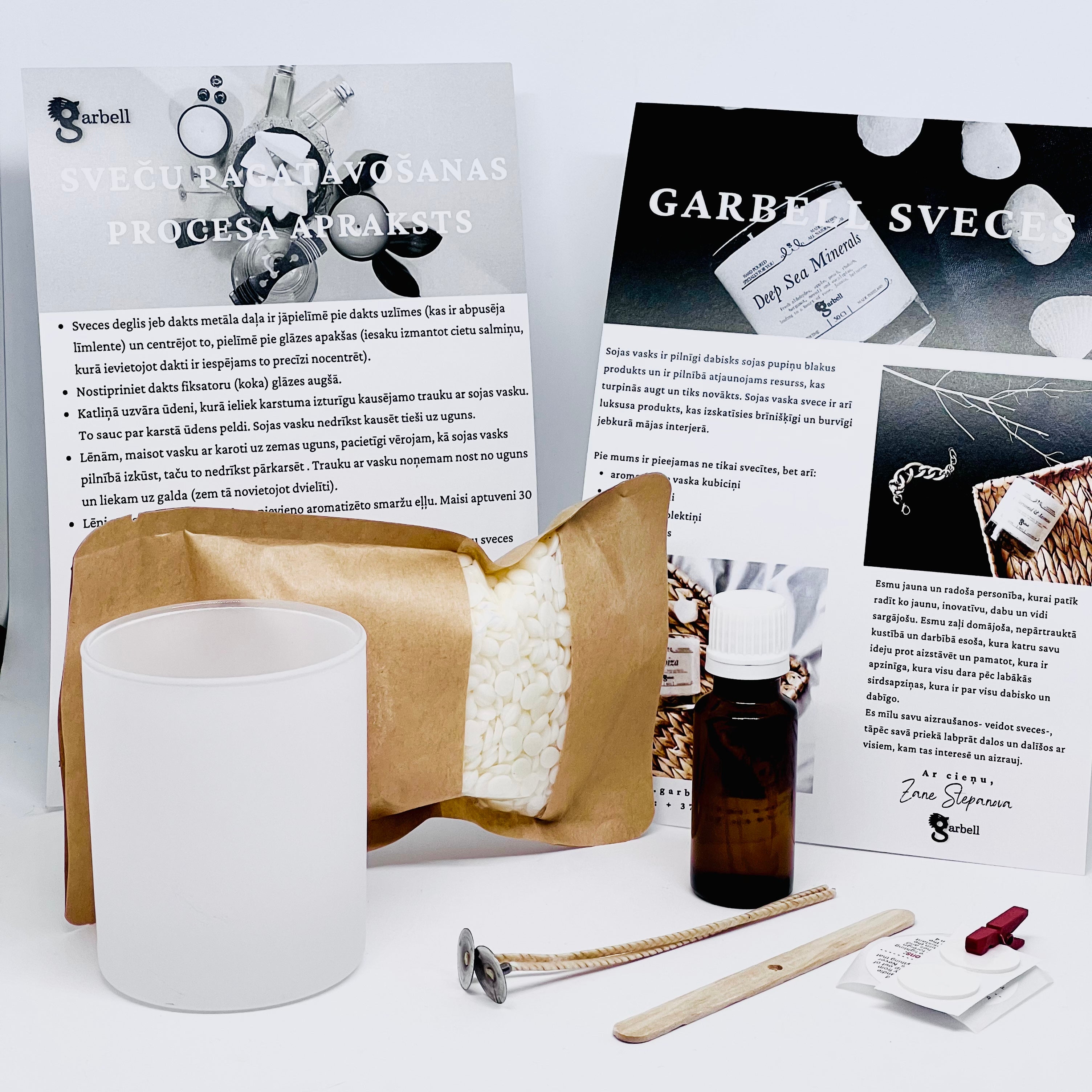 Aromātiskais sojas sveču gatavošanas komplekts (gatavo pats)