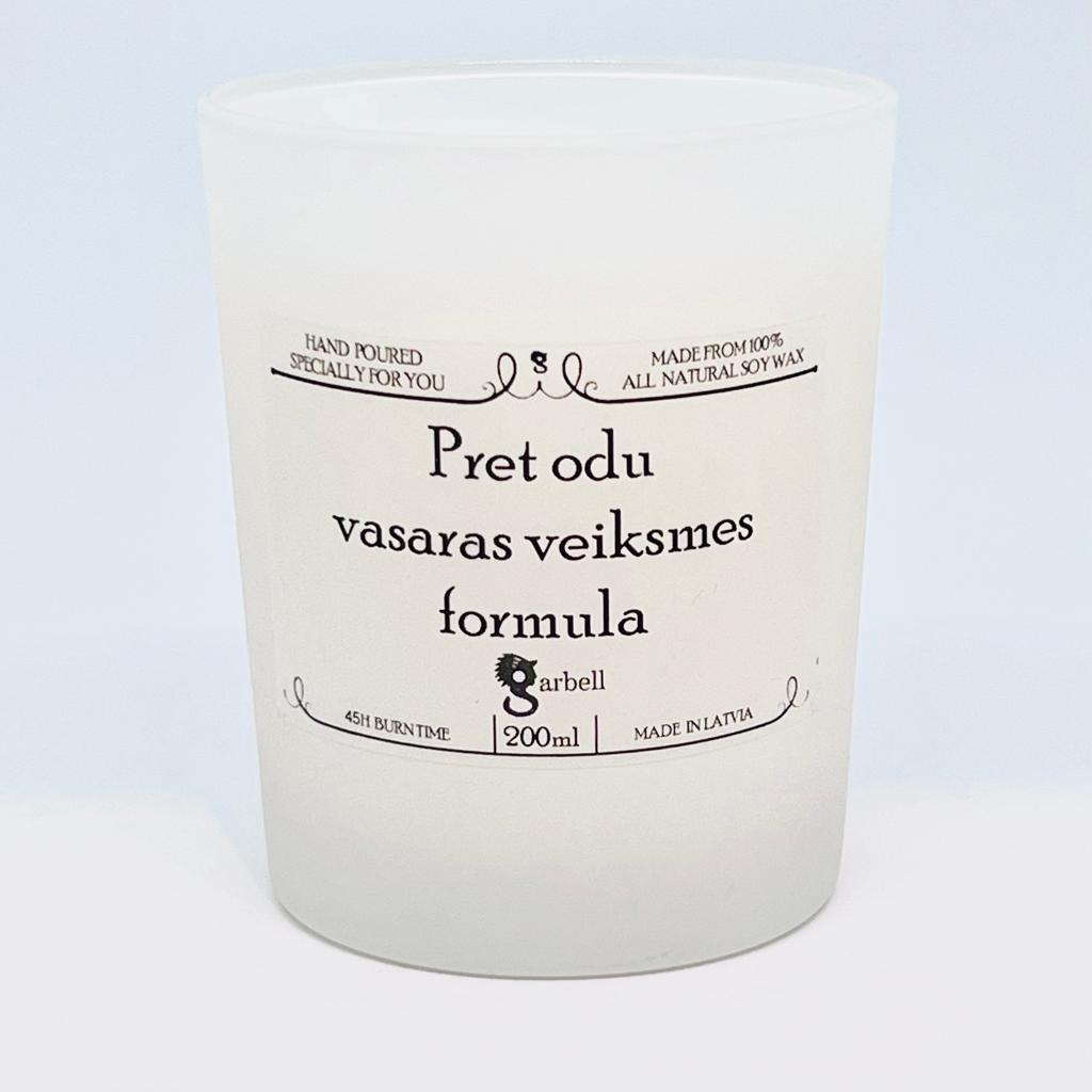 pret odu sojas vaska svece no Garbell Sveču veikala